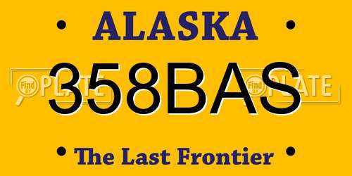358BAS Alaska License Plate
