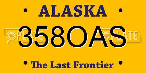 358OAS Alaska License Plate