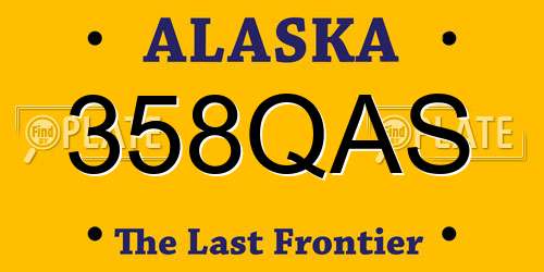 358QAS Alaska License Plate