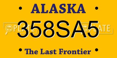 358SA5 Alaska License Plate