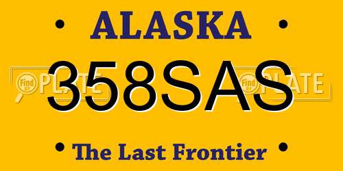 358SAS Alaska License Plate