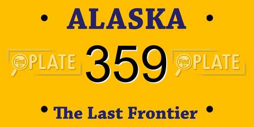 359 Alaska License Plate