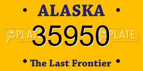 35950 Alaska License Plate