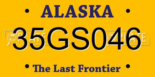 35GS046 Alaska License Plate