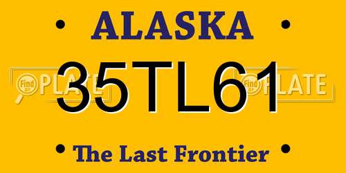 35TL61 Alaska License Plate