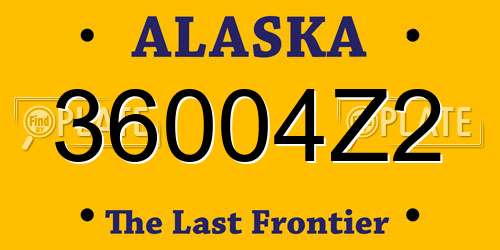 36004Z2 Alaska License Plate