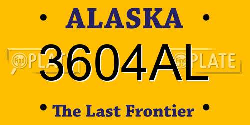 3604AL Alaska License Plate