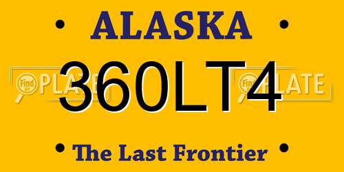 360LT4 Alaska License Plate