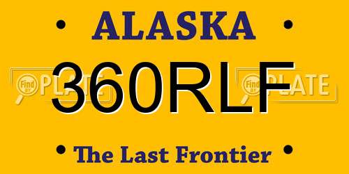 360RLF Alaska License Plate