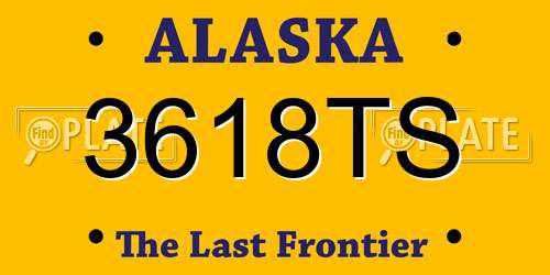 3618TS Alaska License Plate