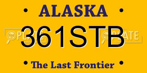 361STB Alaska License Plate