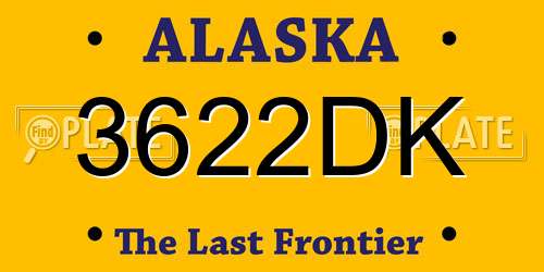 3622DK Alaska License Plate