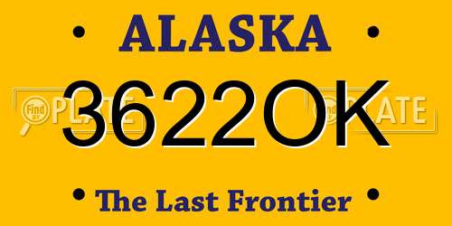3622OK Alaska License Plate