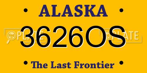 3626OS Alaska License Plate