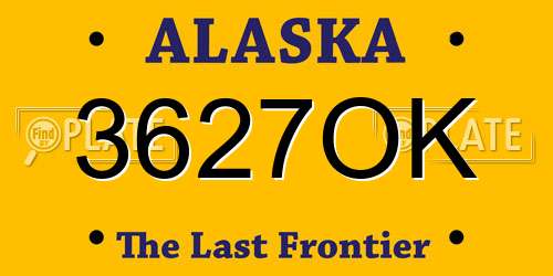 3627OK Alaska License Plate