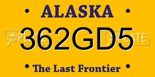 362GD5 Alaska License Plate