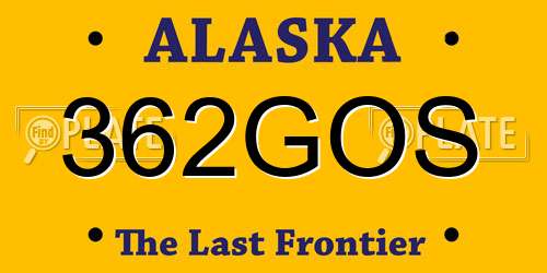 362GOS Alaska License Plate
