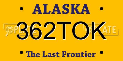 362TOK Alaska License Plate