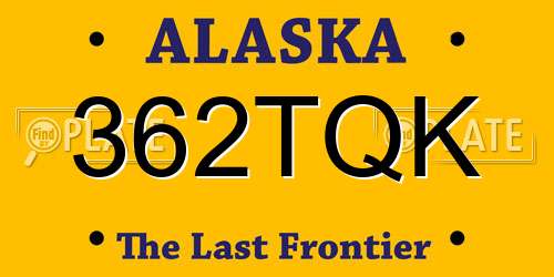 362TQK Alaska License Plate