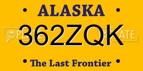 362ZQK Alaska License Plate