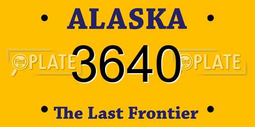3640 Alaska License Plate