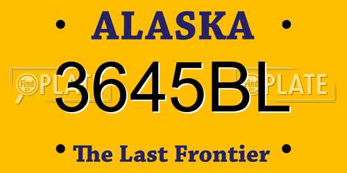 3645BL Alaska License Plate