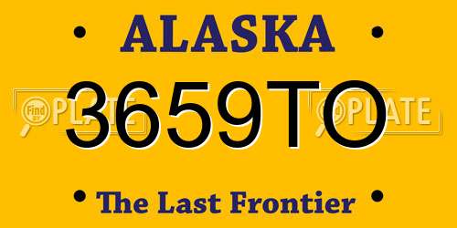 3659TO Alaska License Plate