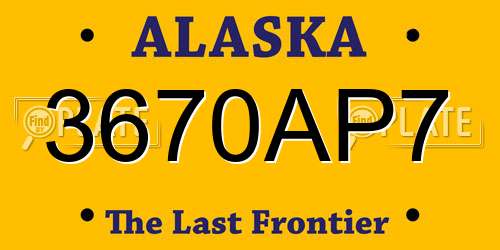 3670AP7 Alaska License Plate