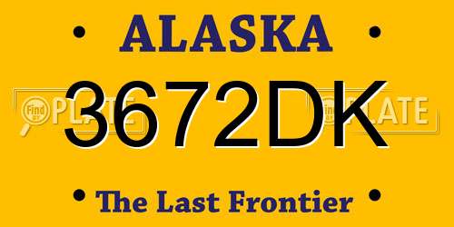 3672DK Alaska License Plate
