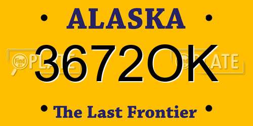 3672OK Alaska License Plate