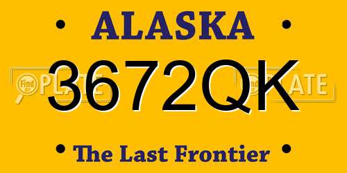 3672QK Alaska License Plate