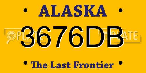 3676DB Alaska License Plate