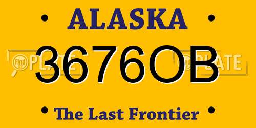 3676OB Alaska License Plate