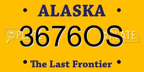 3676OS Alaska License Plate
