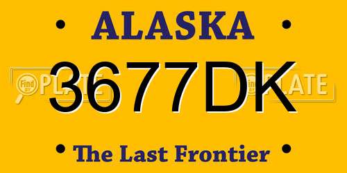 3677DK Alaska License Plate
