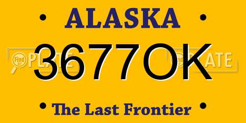3677OK Alaska License Plate