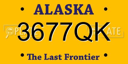 3677QK Alaska License Plate