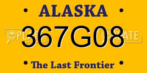 367G08 Alaska License Plate