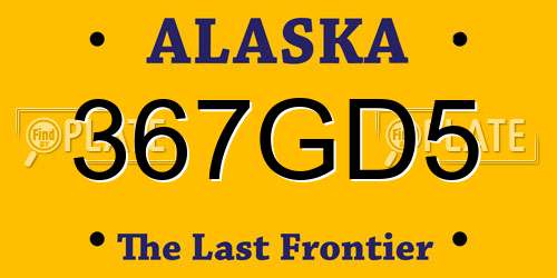 367GD5 Alaska License Plate