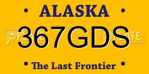 367GDS Alaska License Plate