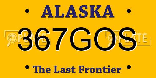367GOS Alaska License Plate