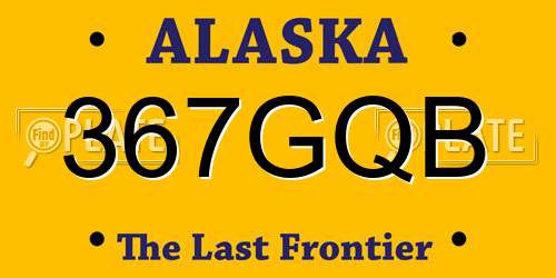 367GQB Alaska License Plate