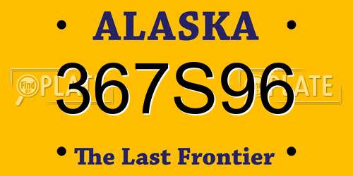 367S96 Alaska License Plate
