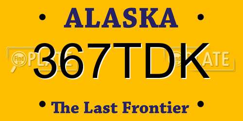 367TDK Alaska License Plate