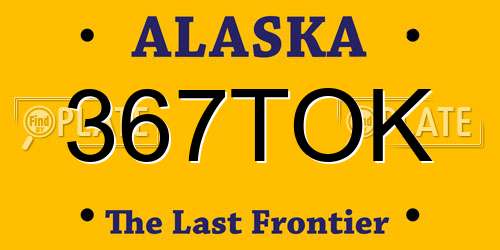 367TOK Alaska License Plate