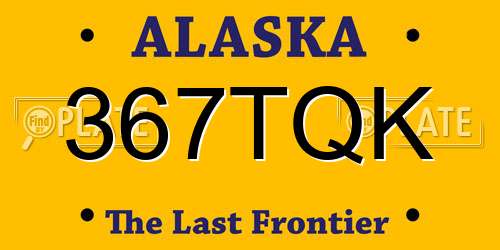 367TQK Alaska License Plate