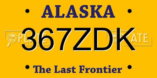 367ZDK Alaska License Plate
