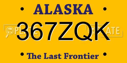 367ZQK Alaska License Plate