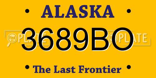 3689BO Alaska License Plate
