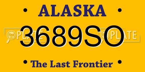 3689SO Alaska License Plate